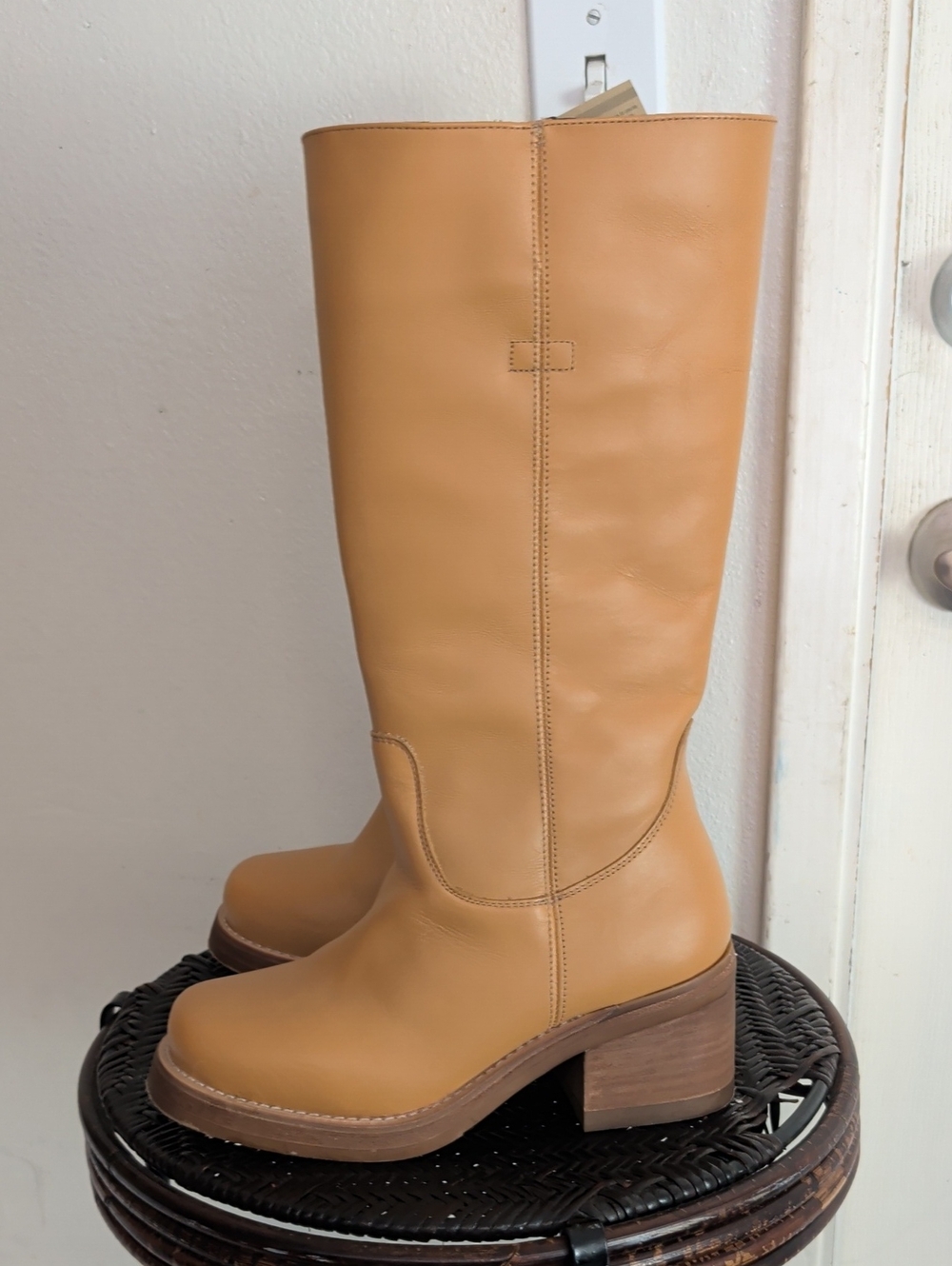 DINGO VAGABOND LEATHER TAN WOMEN'S WESTERN PLANTAIN BOOTS Size 7.5 NWT - Picture 5 of 12